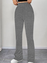 Womens Slimming Solid-Color High-Waist Flared Yoga Pants With Butt-Lifting Design