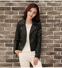 European And American Motorcycle Women's Clothing Leather Coat
