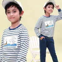 Children's Long-Sleeved Striped Casual Sweatshirt Sports Suit