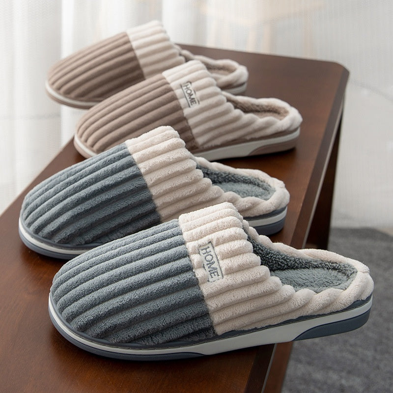 Men's Cotton Slippers Home Autumn And Winter Thick Bottom Non-slip Home