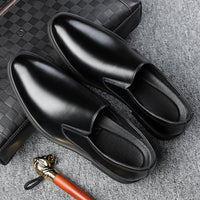 Men's Business Tods Casual Shoes Breathable Low Top Spring And Autumn Black Slip-on Lazy Shoes