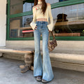Elastic Bootcut Trousers Women's High Waist Slimming