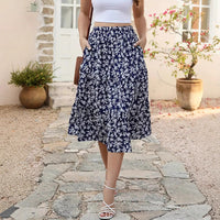 Bestselling Floral-print Vacation Casual Skirt With Real Pockets