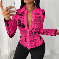 New Women's Casual Shirt With Lettered Slogan