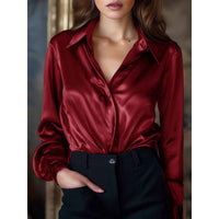Elegant Long-sleeve Womens Blouse With A Refined
