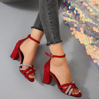 Ankle-strap Buckle Sandals Women's Summer New Open Toe Fashion High Heel