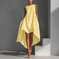Women's Cotton-linen Irregular Sleeveless Dress