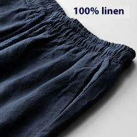 Summer Japanese Linen Men's Shorts Casual Beach Straight Short Pants