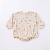 Baby Boys And Girls Floral Print Rompers Long Sleeve