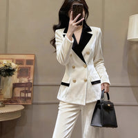 White Velvet Blazer And Pants Professional Suit