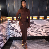 Solid-color One-piece Skirt Dress Round Neck