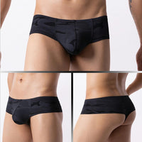 Low Waist Men's Underwear Printed U Convex Mesh Breathable