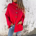 Ins Single Breasted Lapel Knitted Coat Fashion Pocket Long Sleeve Cardigan  Jacket Women's Clothing