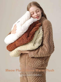 Women's Pajamas Fleece-lined Thickened Flannel Warm Loungewear Suit