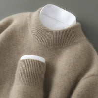 Half Wool Batwing Knit Sweater Solid Color Casual Base Shirt