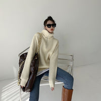 Women's Dacron Zipper Sweater Sweater Loose Outer Wear Bottoming Shirt