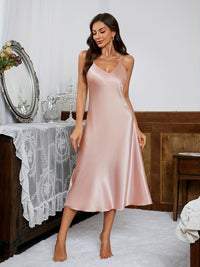 Home Ice Silk Leisure Backless Strap Nightdress