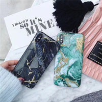 Green Black Marble Phone Case