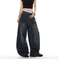Women's Black Gradient Leopard-Print Denim Jeans