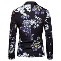 Men's Business Slim-Fit Fashionable Printed Lapel Suit Jacket