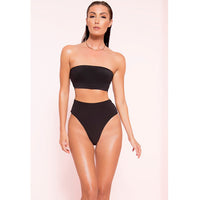Sexy Two-Piece Breast Wrap Swimsuit Bikini Set Tube Top Set