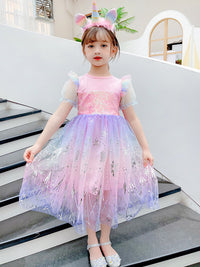 Girls Dress Colorful Angel With Wings