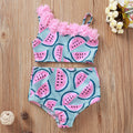 Watermelon printed petals swimsuit set