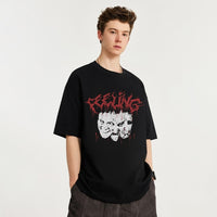 INF Men's Clothing Emotional Face Gothic Print T-shirt