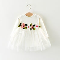 A031 new fall manufacturers selling children waist flowers long sleeved dress princess dress baby skirt