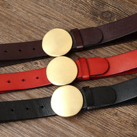 Fashion Smooth Round Buckle Belt For Men