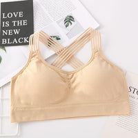 Gathered seamless cotton bra without steel ring