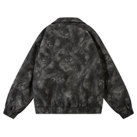 Tie-dyed Loose PU Leather Jacket For Men