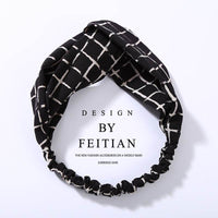 Fabric cross-knotted bow chiffon floral headband