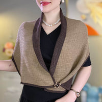 Crumpled Small Flower Magnetic Snap Double-sided Two-color Scarf