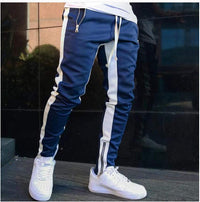 Long Trousers  Men's  Sports  Running  Double Pocket Zipper Pants