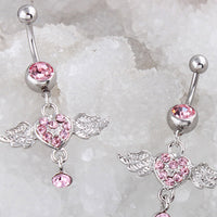 Fashion Peach Heart Hypoallergenic Belly Button