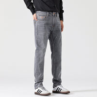 Classic Light Luxury Fit Slimming Retro Jeans Gray