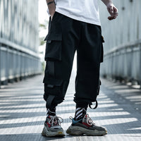 Loose Tide Brand Black Paratrooper Casual Pants Ins Beam Overalls