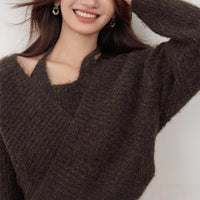 Winter New Lazy Wind Design Sense Loose Cropped Sweater