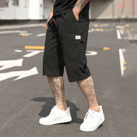 New Summer Thin American-Style Minimalist Casual Mens Cropped Trousers