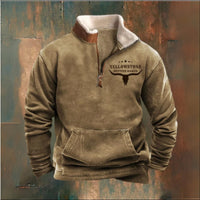 Zipper Sweater Men's Spring And Autumn Printed Turtleneck