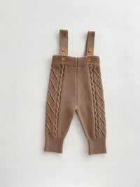 Baby Twist Knitted Overalls Suit Pullover Sweater Jumpsuit