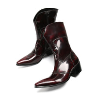New British style Korean fashion high top boot leather