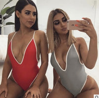USA SIZE Summer explosion models Europe and the United States sexy deep V sling backless swimsuit three color three yards