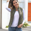 Women's Cotton Vest Stand Collar Zipper Pocket Warm
