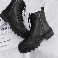 Fashionable And Simple Men's High-top Side Zipper Leather Boots
