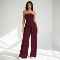 Stretchy Loose Wide Leg Jumpsuit Pants