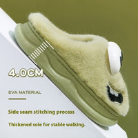 Female Warm Indoor Cartoon Big Eye Dog Cotton Slippers