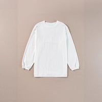 Casual Letter Loose Long-sleeved Sweater Round Neck Pullover