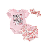 Summer Girls' Letter Printing Onesie Small Chrysanthemum Printing